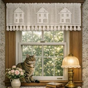 Vintage lace valance curtain